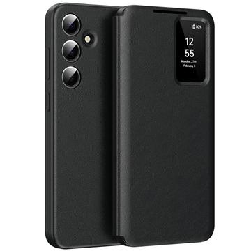Samsung Galaxy A56 Smart Clear View Etui z klapką z kieszenią na kartę - czarny