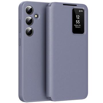 Samsung Galaxy A56 Smart Clear View Etui z klapką z kieszenią na kartę - szaro-fioletowy