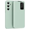 Samsung Galaxy A56 Smart Clear View Etui z klapką z kieszenią na kartę - jasnozielony