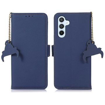 Samsung Galaxy A56 Skórzane Etui z Portfelem z RFID - Błękit
