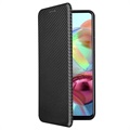 Samsung Galaxy A72 5G/4G Etui z Klapką - Włókno Węglowe