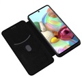 Samsung Galaxy A72 5G/4G Etui z Klapką - Włókno Węglowe