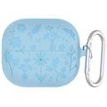 Samsung Galaxy Buds3/Buds3 Pro Flower Pattern Liquid Etui silikonowe z karabińczykiem
