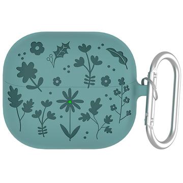 Samsung Galaxy Buds3/Buds3 Pro Flower Pattern Etui silikonowe z karabińczykiem