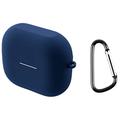 Samsung Galaxy Buds3 FE Silikonowe Etui z Karabińczykiem - Ciemnoniebieski