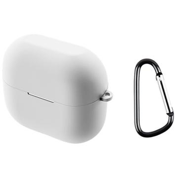Samsung Galaxy Buds3 FE Silikonowe Etui z Karabińczykiem - Biel