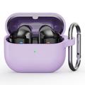 Samsung Galaxy Buds3 Pro Silikonowe Etui z Karabińczykiem - Fiolet