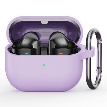 Samsung Galaxy Buds3 Pro Silikonowe Etui z Karabińczykiem - Fiolet