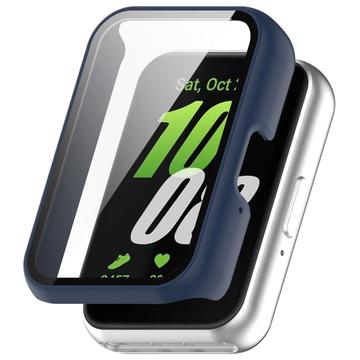 Samsung Galaxy Fit3 Etui z Tworzywa z Hartowane Szkło Ochronne - Ciemnoniebieski
