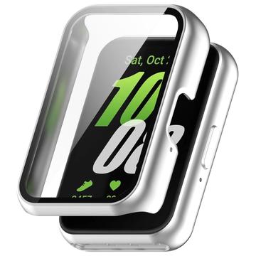 Samsung Galaxy Fit3 Etui z Tworzywa z Hartowane Szkło Ochronne - Srebrny