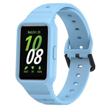 Samsung Galaxy Fit3 Zamienny Pasek Silikonowy ze Zintegrowaną Ramką - Błękit