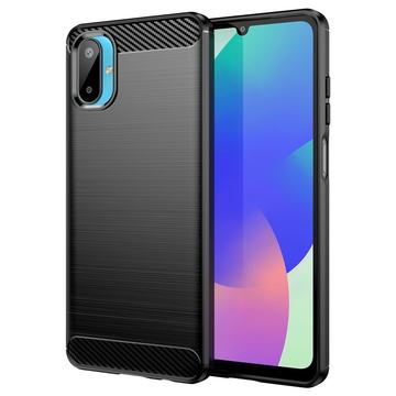 Samsung Galaxy M06/F06 5G Szczotkowane Etui z TPU - Włókno Węglowe - czarny