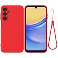 Samsung Galaxy M16/F16 Etui z płynnego silikonu z paskiem na rękę