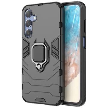 Samsung Galaxy M35 Hybrydowe Etui z Uchwytem Ring - Czarne