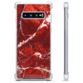 Etui Hybrydowe - Samsung Galaxy S10 - Czerwony Marmur