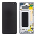 Samsung Galaxy S10+ Panel Przedni & Wyświetlacz LCD GH82-18849B - Biel