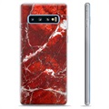 Etui TPU - Samsung Galaxy S10+ - Czerwony Marmur
