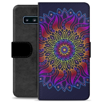 Etui Portfel Premium - Samsung Galaxy S10 - Kolorowa Mandala