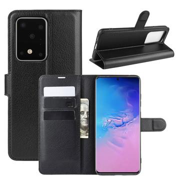 Samsung Galaxy S20 Ultra Etui z Portfelem z Magnetycznym Zamknięciem - Czarne