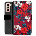 Etui Portfel Premium - Samsung Galaxy S21 5G - Vintage Kwiaty