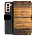 Etui Portfel Premium - Samsung Galaxy S21 5G - Drewno