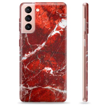 Etui TPU - Samsung Galaxy S21 5G - Czerwony Marmur