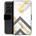 Etui Portfel Premium - Samsung Galaxy S21 Ultra 5G - Abstrakcyjny Marmur