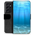 Etui Portfel Premium - Samsung Galaxy S21 Ultra 5G - Morze
