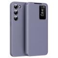 Samsung Galaxy S22 5G Smart Clear View Etui z klapką z kieszenią na kartę - szaro-fioletowy