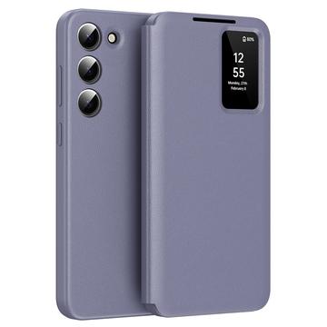 Samsung Galaxy S22 5G Smart Clear View Etui z klapką z kieszenią na kartę - szaro-fioletowy