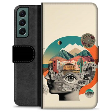 Etui Portfel Premium - Samsung Galaxy S22+ 5G - Colagem Abstrata