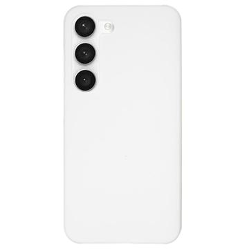 Samsung Galaxy S23 5G Gumowane Etui z Tworzywa - Biel