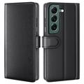 Skórzane Etui-portfel z Podpórką do Samsung Galaxy S23 5G - Czarne