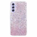 Samsung Galaxy S23 FE Etui z TPU Glitter Flakes - Róż