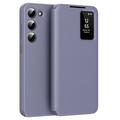 Samsung Galaxy S23 Smart Clear View Etui z klapką z kieszenią na kartę - szaro-fioletowy