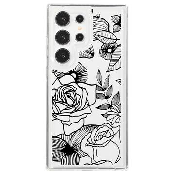 Samsung Galaxy S23 Ultra Fashion TPU Etui - Zarys róży