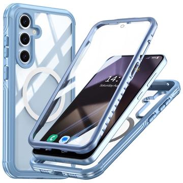 Samsung Galaxy S24 FE Etui magnetyczne z osłoną ekranu ze szkła hartowanego - kompatybilny z MagSafe - niebieski