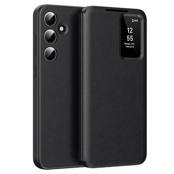 Samsung Galaxy S24 FE Smart Clear View Etui z klapką z kieszenią na kartę - czarny