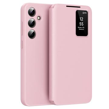 Samsung Galaxy S24 FE Smart Clear View Etui z klapką z miejscem na kartę - różowy