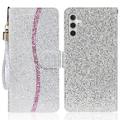 Samsung Galaxy S24 FE Stylowe, brokatowe etui z portfelem