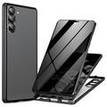 Samsung Galaxy S24 Magnetyczne Etui z Hartowanym Szkłem - Prywatyzująca - Czarne