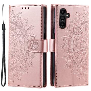 Etui z Portfelem z Serii Mandala do Samsung Galaxy S24 - Różowe Złoto