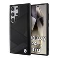 Samsung Galaxy S24 Ultra BMW Signature Crossing Lines Pattern Leather Coated Case - czarny