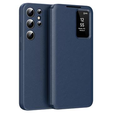 Samsung Galaxy S24 Ultra Smart Clear View Etui z klapką z miejscem na kartę - Szafir