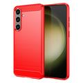 Szczotkowane Etui z TPU do Samsung Galaxy S24 Plus - Włókno Węglowe