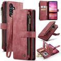 Samsung Galaxy S25 Wielofunkcyjne Etui-Portfel Caseme C30 - Czerwień