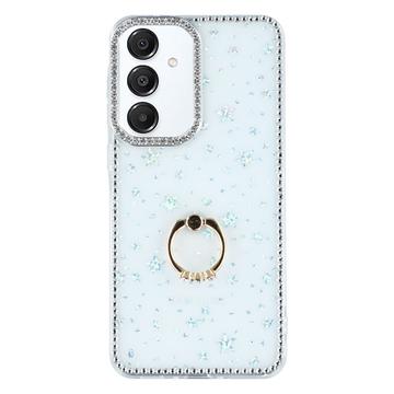 Samsung Galaxy S25/S24 CrystalGlow Hybrydowe etui z uchwytem na pierścionek - Gwiazdy / Przezroczyste