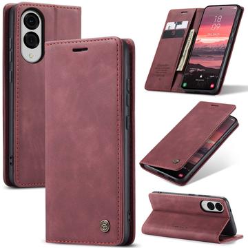 Samsung Galaxy S25 Edge Etui z Portfelem Caseme 013 - Czerwone Wino