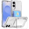 Samsung Galaxy S25 Edge Przezroczyste Etui z Uchwytem na Kartę