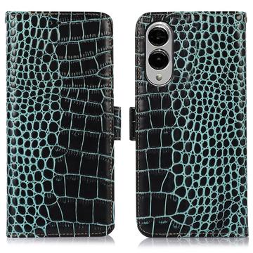 Samsung Galaxy S25 Edge Skórzane Etui z Portfelem Crocodile z RFID